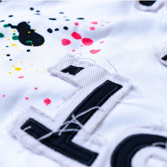 Watson Studios Dept De La Baseball White Baseball Jersey NWT Size XS - Picture 9 of 10